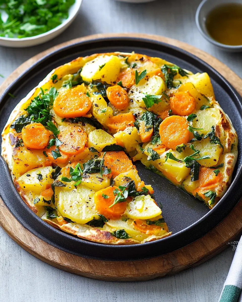 Gemüse-Kartoffel-Tortilla mit marinierten Möhren: Easy Delight