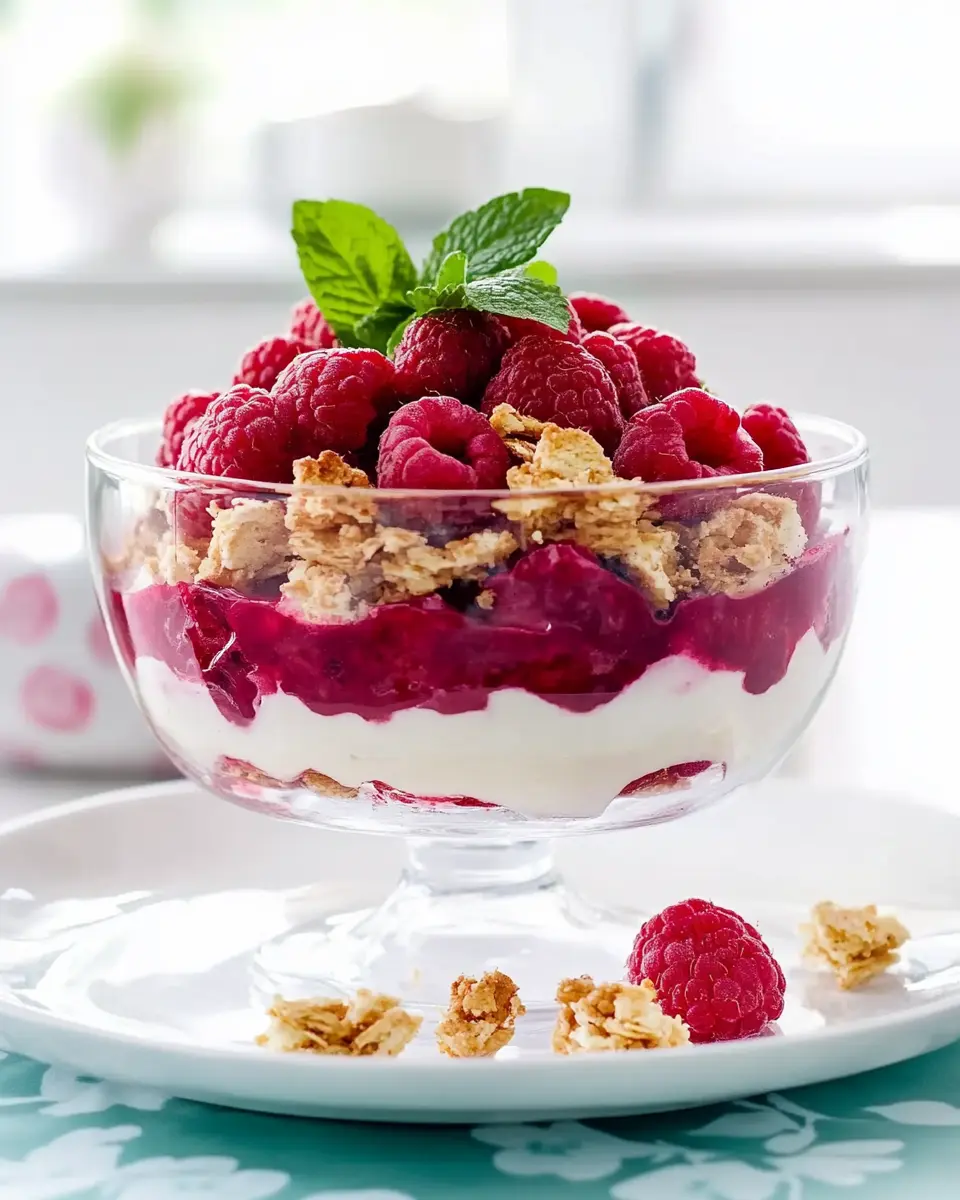 Einfaches Crunch-Dessert mit Himbeeren: Der beste Genuss!
