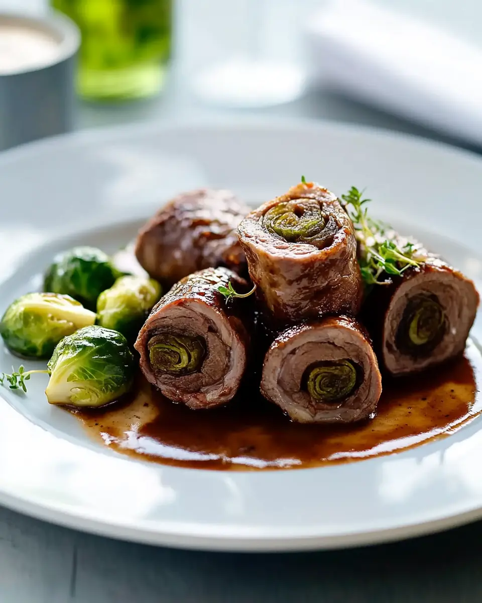 Leichte Rinderrouladen zu Rosenkohl