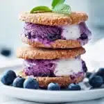 Blaubeer-Eiscreme-Sandwich First Image First Image