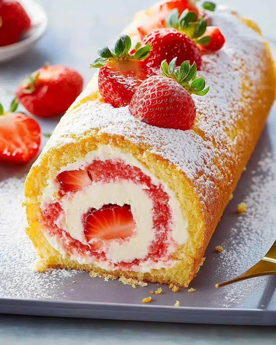 Süße Erdbeer-Frischkäse-Biskuitrolle: Indulgent Summer Delight