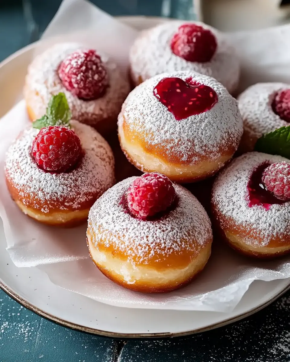 Mini-Krapfen mit Himbeerherz: Indulgent Bites of Joy