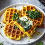 Kartoffel-Quark-Waffeln mit Spinat First Image First Image
