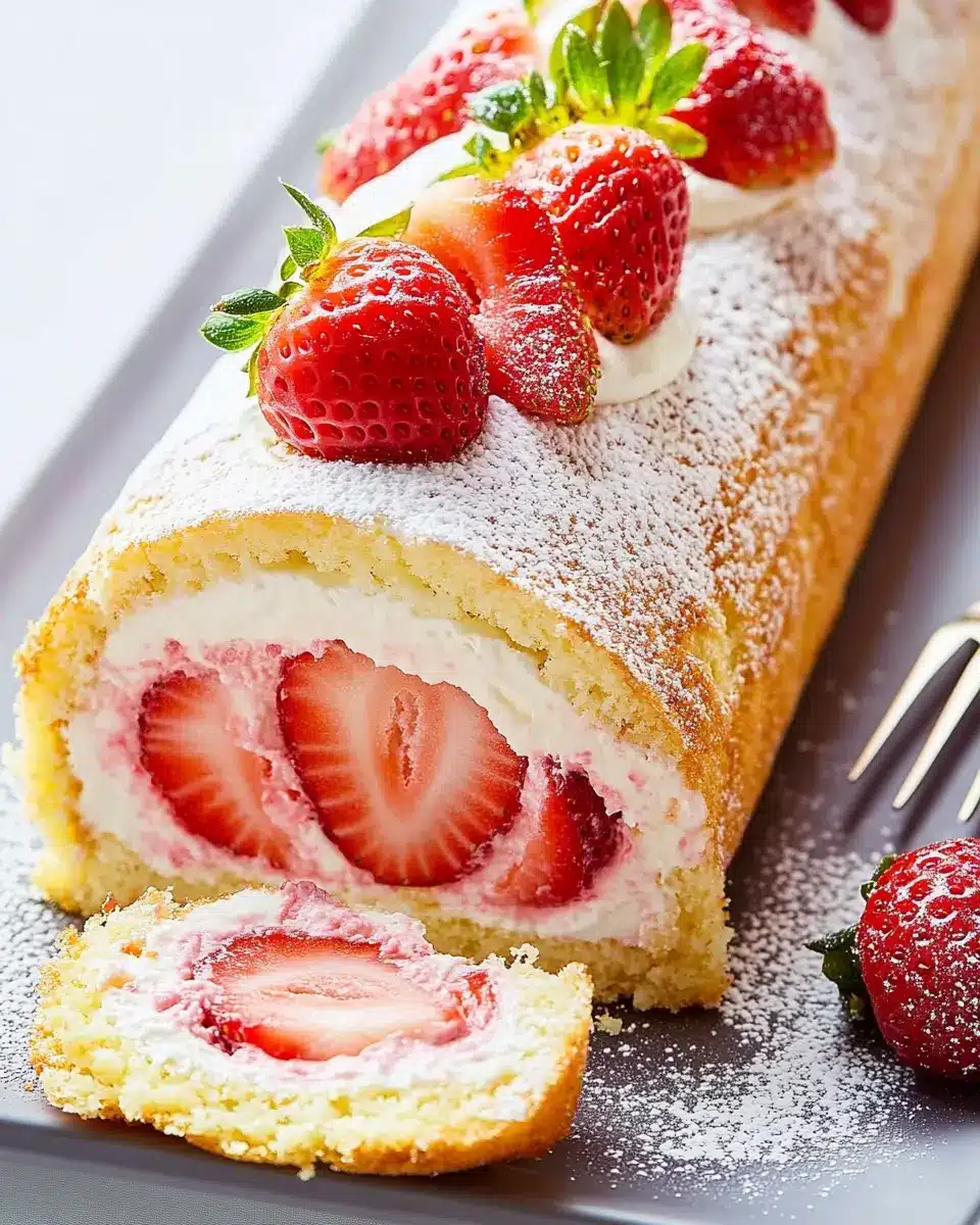 Süße Erdbeer-Frischkäse-Biskuitrolle: Indulgent Summer Delight