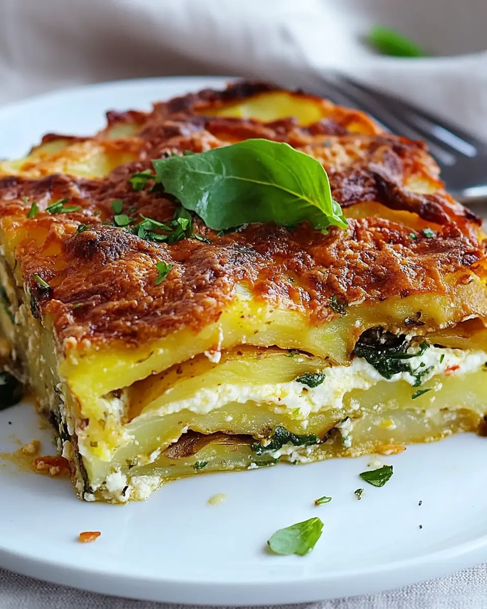 Kartoffel-Lasagne mit Ricotta und Bärlauch