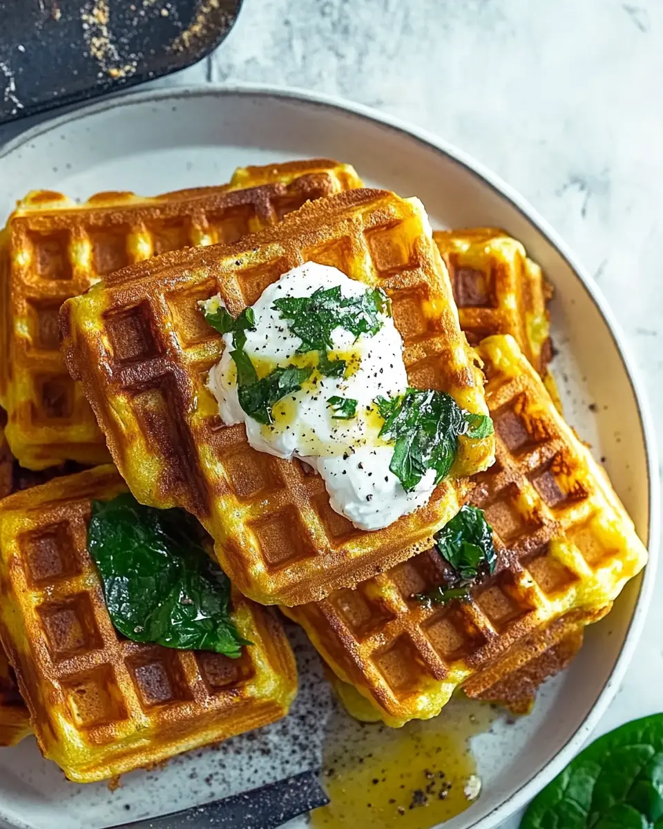 Kartoffel-Quark-Waffeln mit Spinat: Irresistibly Cheesy Goodness