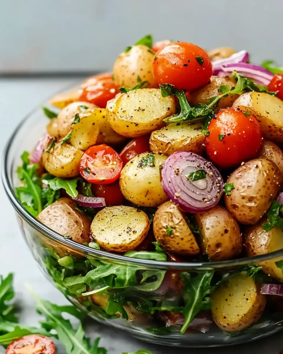 Ofenkartoffel-Salat mit Rucoladressing: Easy & Flavor-Packed Delight