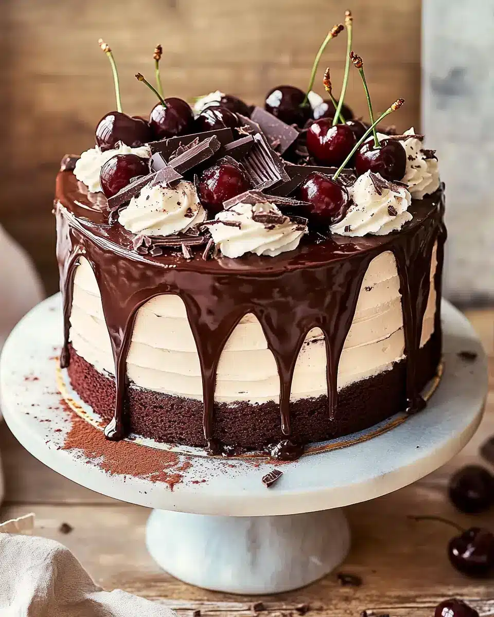 Choc Drip Cake im Black-Forest-Style: Irresistibly Indulgent!