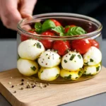 Marinierter Mozzarella in 5 Minuten (Mozzarella in Öl einlegen) First Image First Image