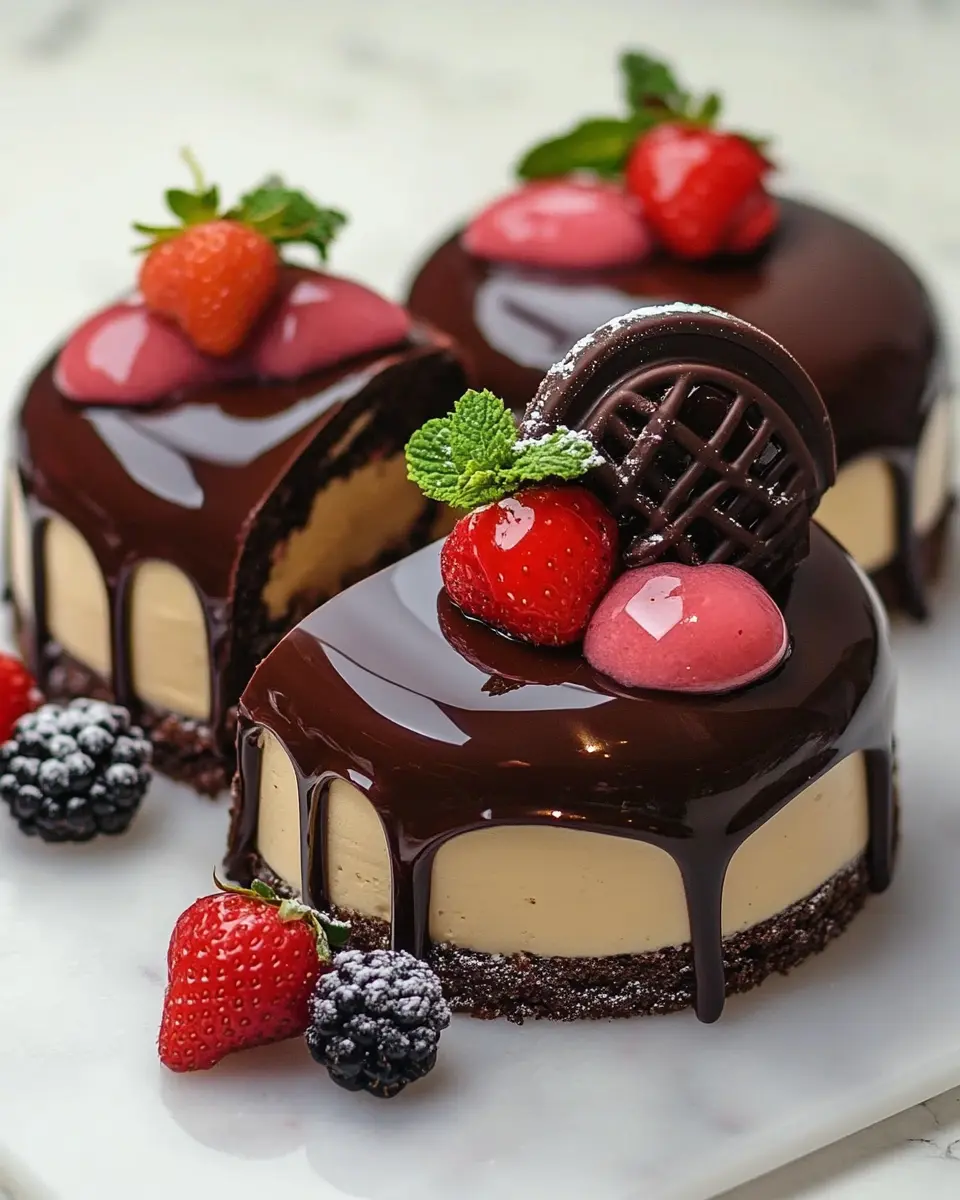 Mirror Glaze Mousse-Törtchen: Indulgent Treats to Impress!