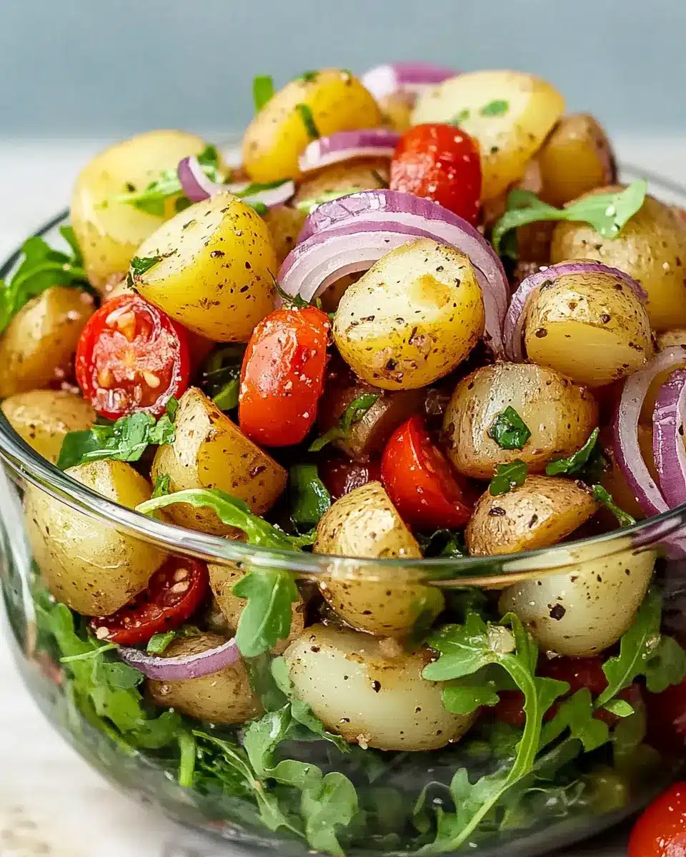 Ofenkartoffel-Salat mit Rucoladressing: Easy & Flavor-Packed Delight
