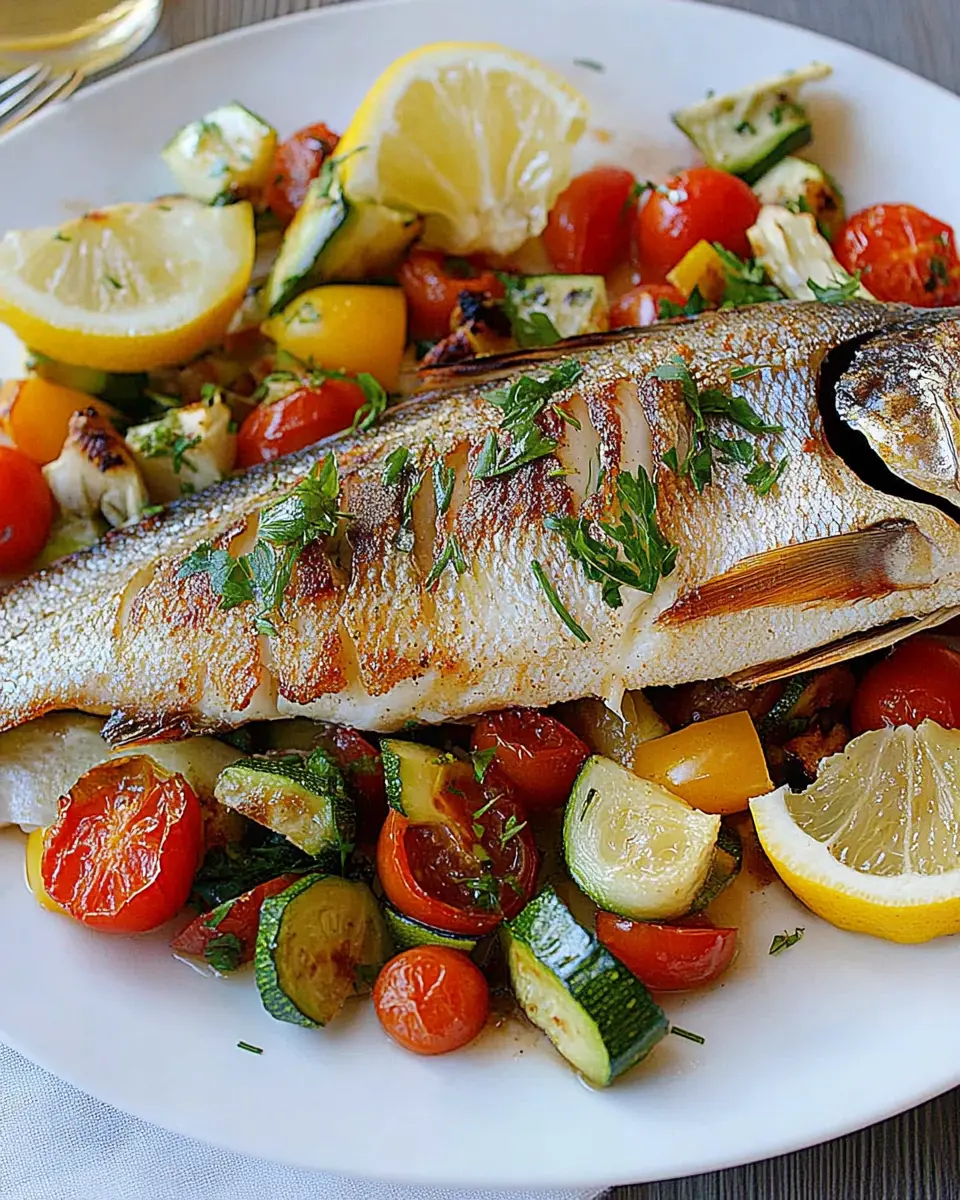 Loup de mer aus dem Ofen