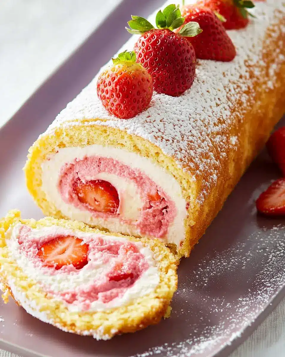 Süße Erdbeer-Frischkäse-Biskuitrolle: Indulgent Summer Delight