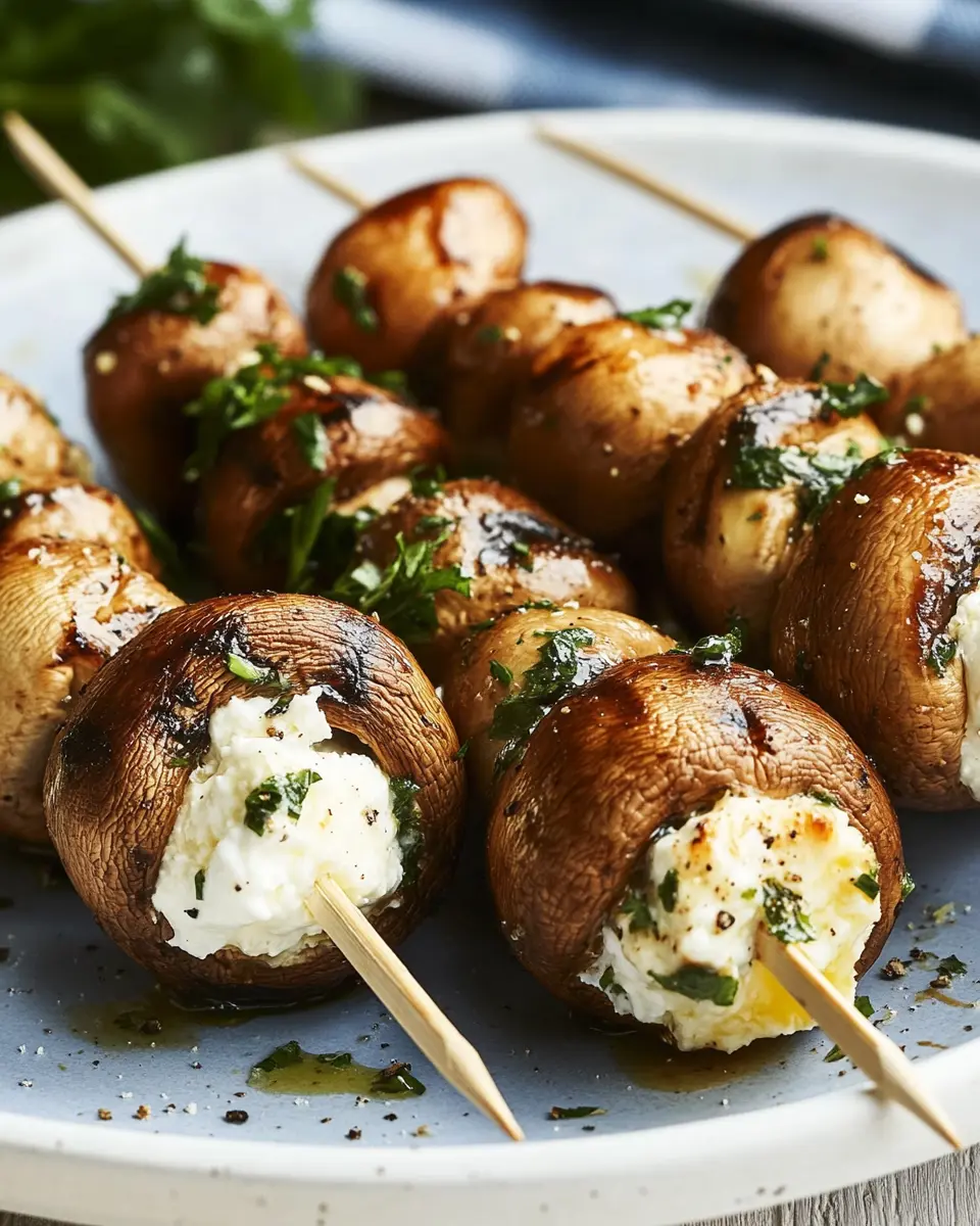 Pilzspieße mit Ziegenfrischkäsefüllung: Irresistible Flavor Boost!