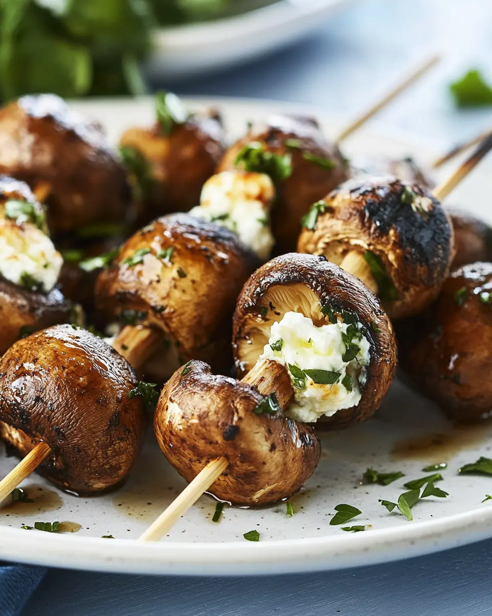 Pilzspieße mit Ziegenfrischkäsefüllung: Irresistible Flavor Boost!