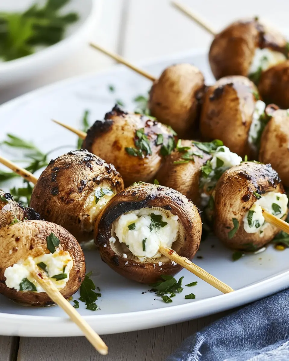 Pilzspieße mit Ziegenfrischkäsefüllung: Irresistible Flavor Boost!