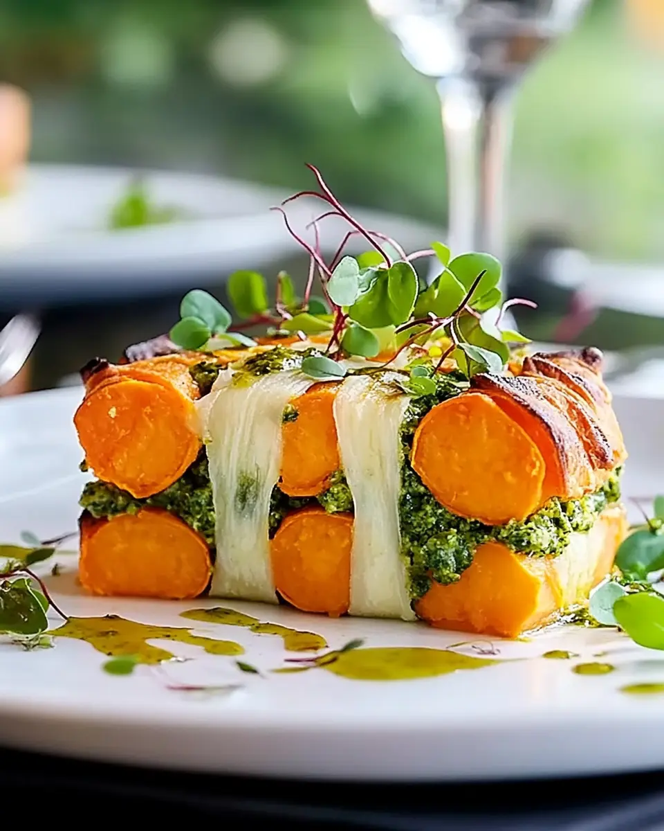Süßkartoffel-Strudel mit Pesto-Sahne-Schaum: Irresistibly Cozy!