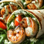 Gegrillte Garnelen Caesar Wraps für schnelle Küche First Image First Image