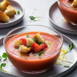 Erdbeer-Gazpacho mit Croûtons First Image First Image