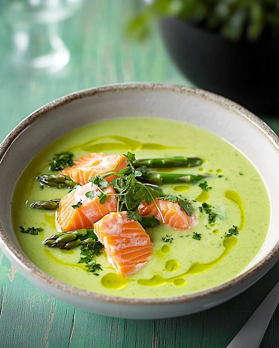 Grüne Spargel-Cremesuppe mit Lachs: A Creamy Delight!
