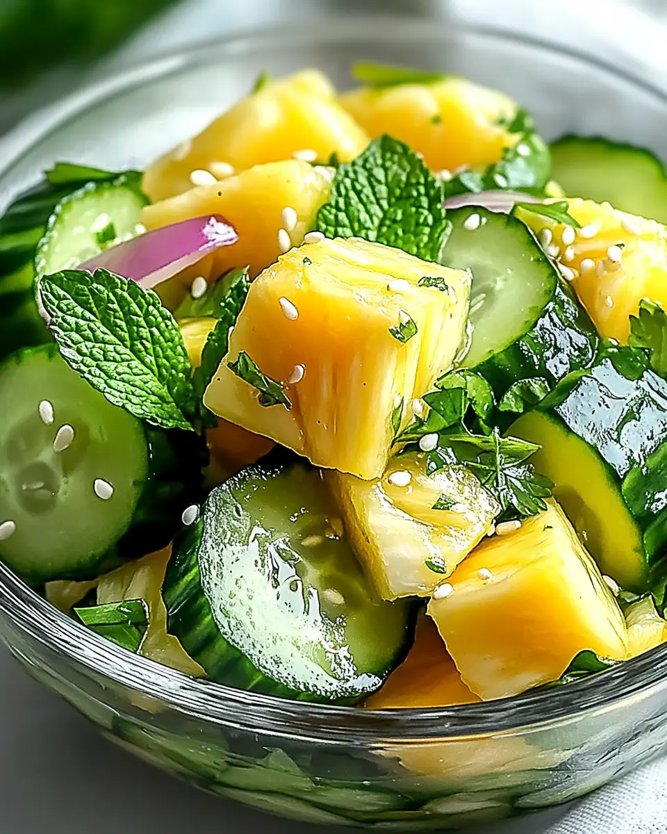 Ananas Gurkensalat für frische Sommertage First Image First Image