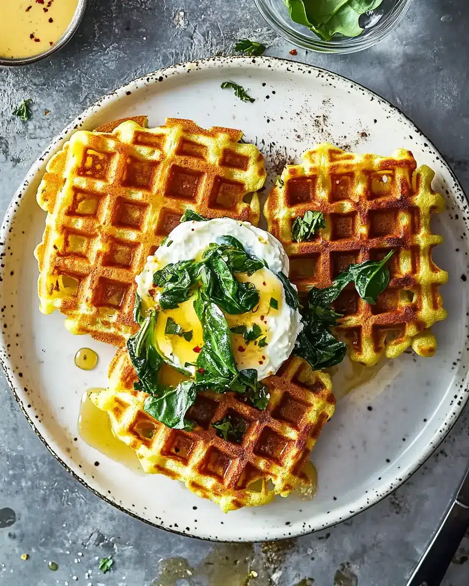 Kartoffel-Quark-Waffeln mit Spinat: Irresistibly Cheesy Goodness