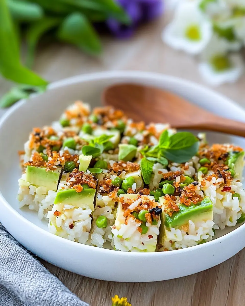Knusprige Reis-Quadrate mit Avocado: Einfach unwiderstehlich!
