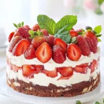 Himmlische Erdbeertorte mit leichter Quarkcreme First Image First Image