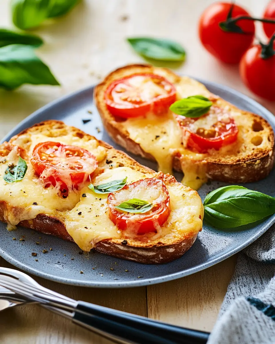 Überbackenes Brot mit Käse, Tomaten und Basilikum: Irresistibly Cheesy Delight!