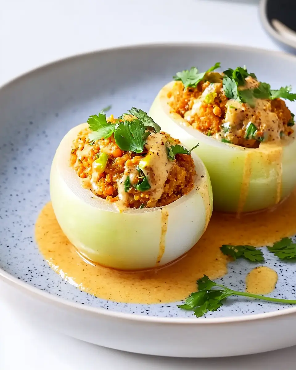 Gefüllter Kohlrabi mit Linsen-Hack: Creamy Coconut Delight