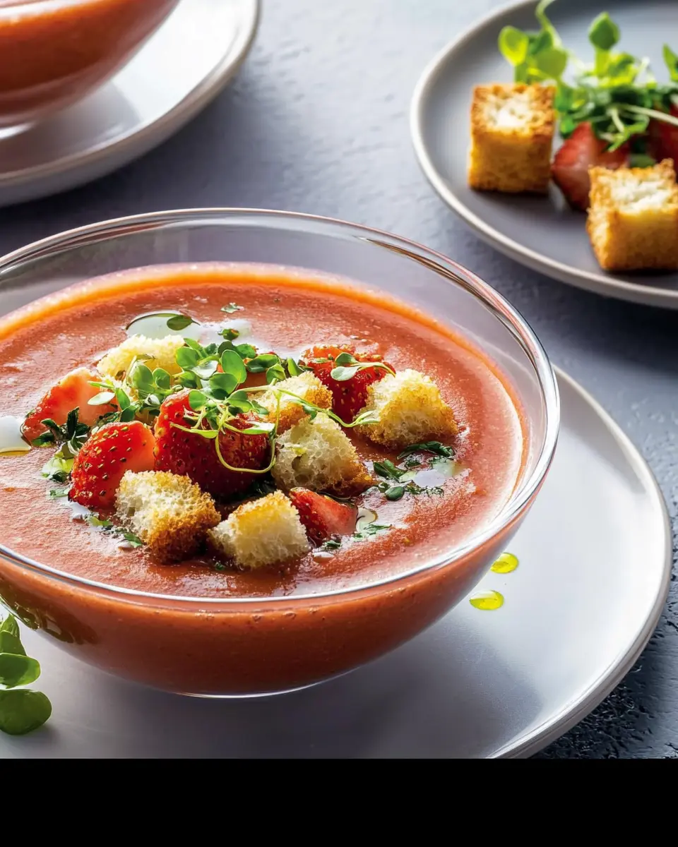 Erdbeer-Gazpacho mit Croûtons: Refreshingly Easy Summer Bliss