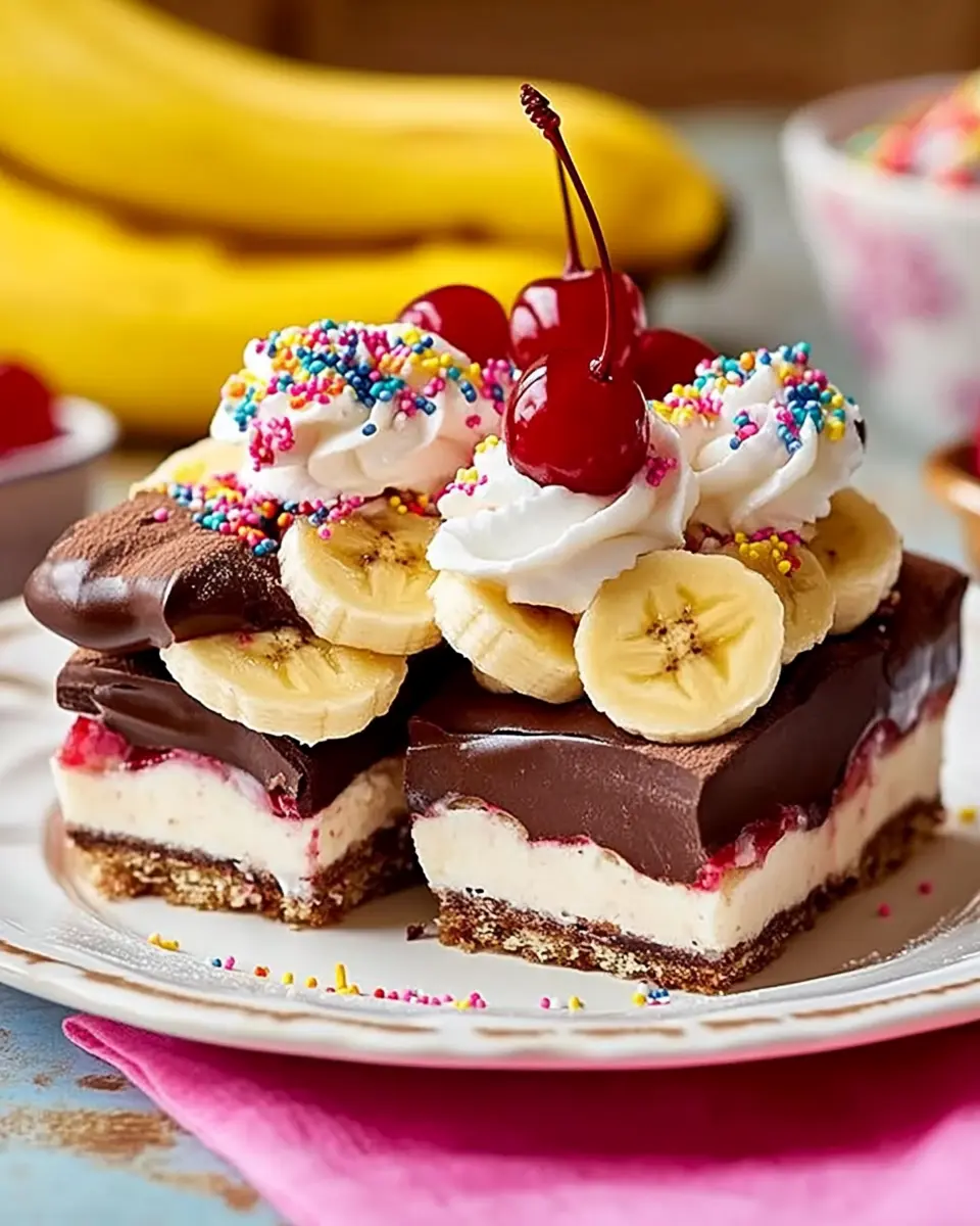 Banana Split Schnitten: Indulge in This Easy Sweet Delight