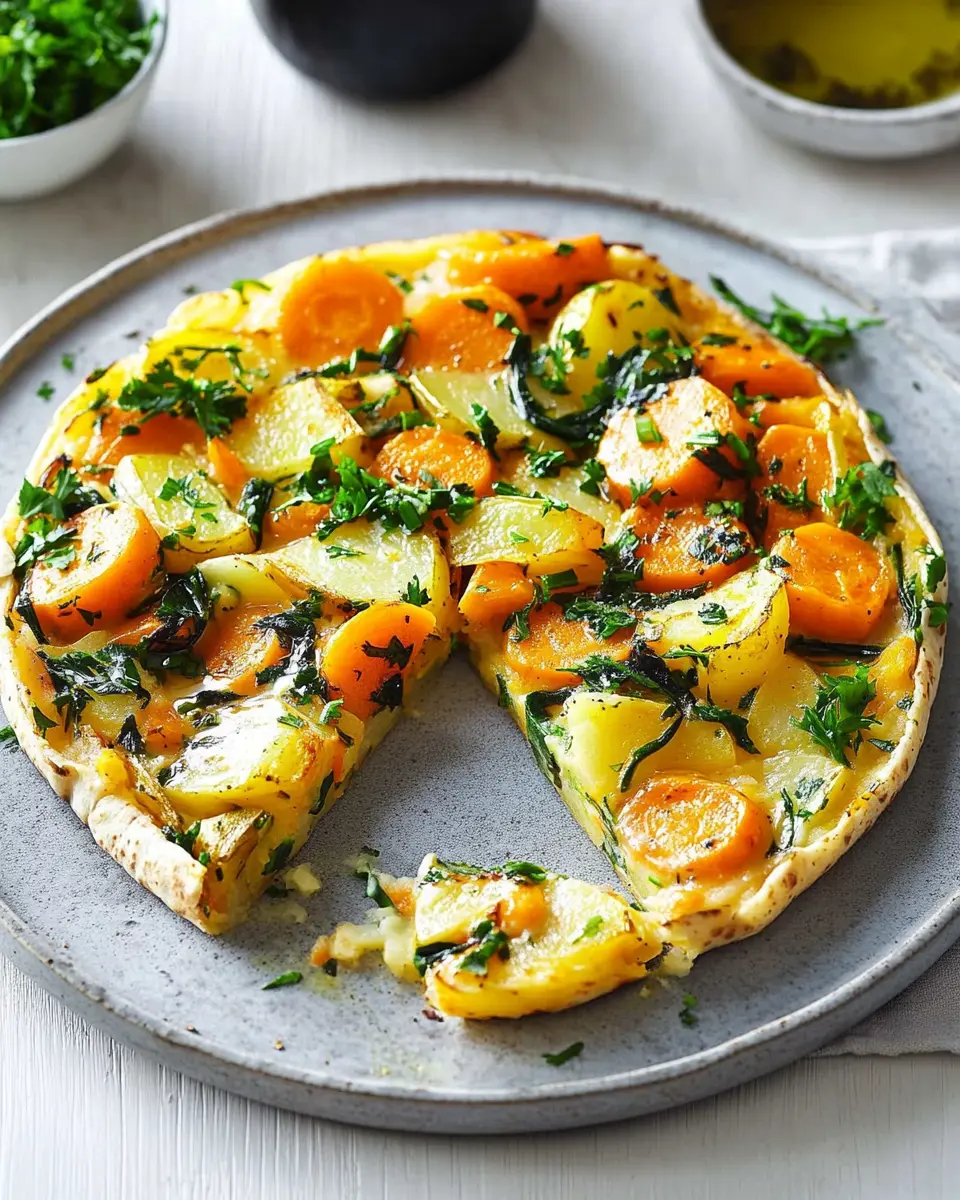 Gemüse-Kartoffel-Tortilla mit marinierten Möhren: Easy Delight