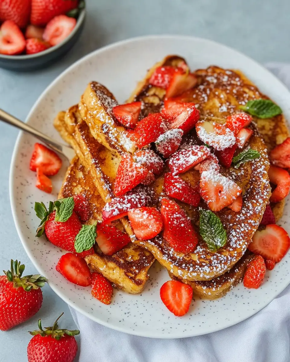 Arme Ritter mit Erdbeeren