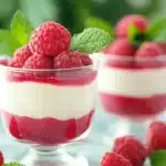 Schnelles fruchtiges Himbeerdessert First Image First Image