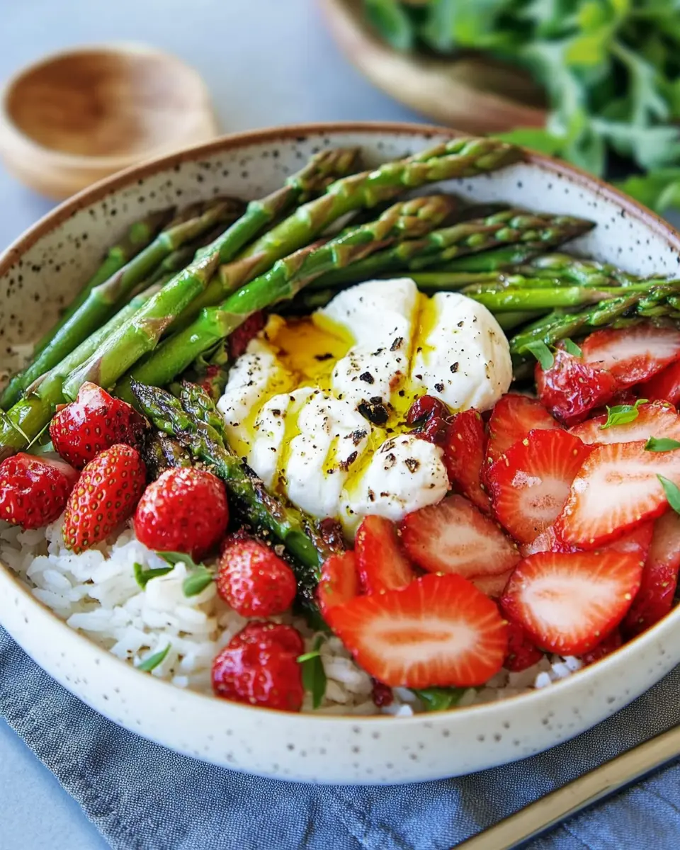 Spargel-Reis-Bowl mit Erdbeeren: Indulgent & Creamy Delight