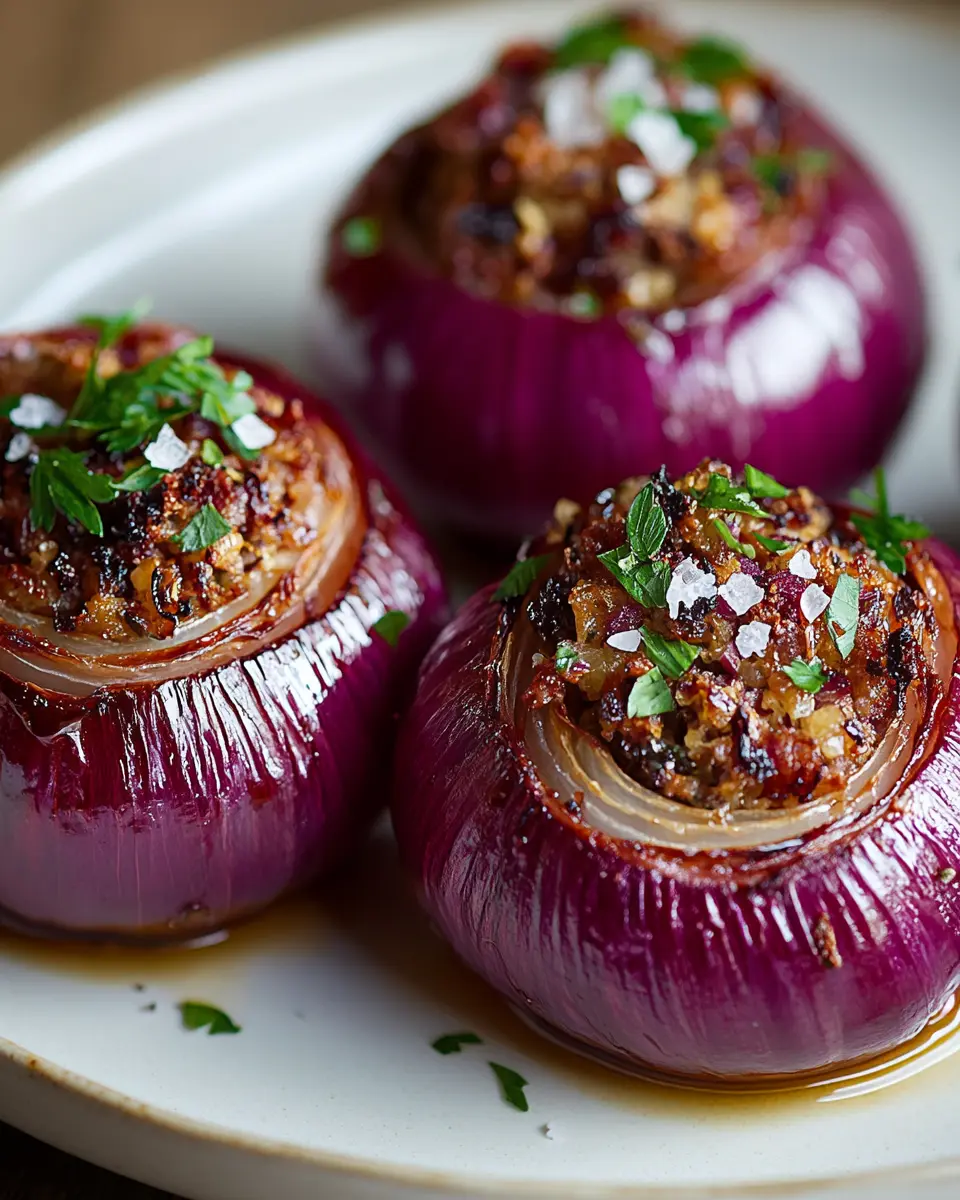 Knusprig geröstete gefüllte rote Zwiebeln: Das beste Comfort Food!