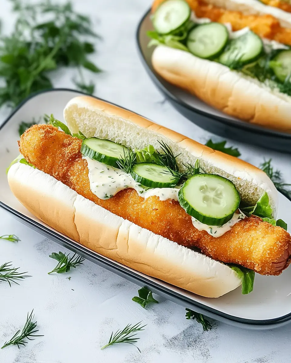 Hot Dog mit Fischstäbchen: A Juicy Twist with Dill Mustard