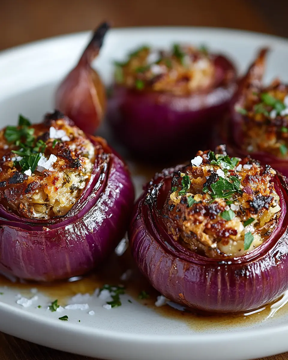 Knusprig geröstete gefüllte rote Zwiebeln: Das beste Comfort Food!