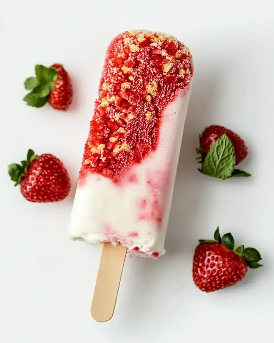 Erdbeer-Shortcake-Eis am Stiel: Indulgent Summer Bliss
