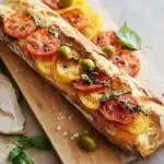Oliven-Baguette mit Tomaten First Image First Image