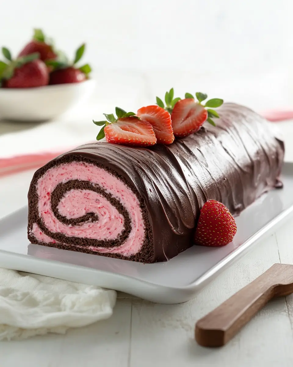 Yogurette Biskuitrolle: Irresistibly Choco-Strawberry Delight
