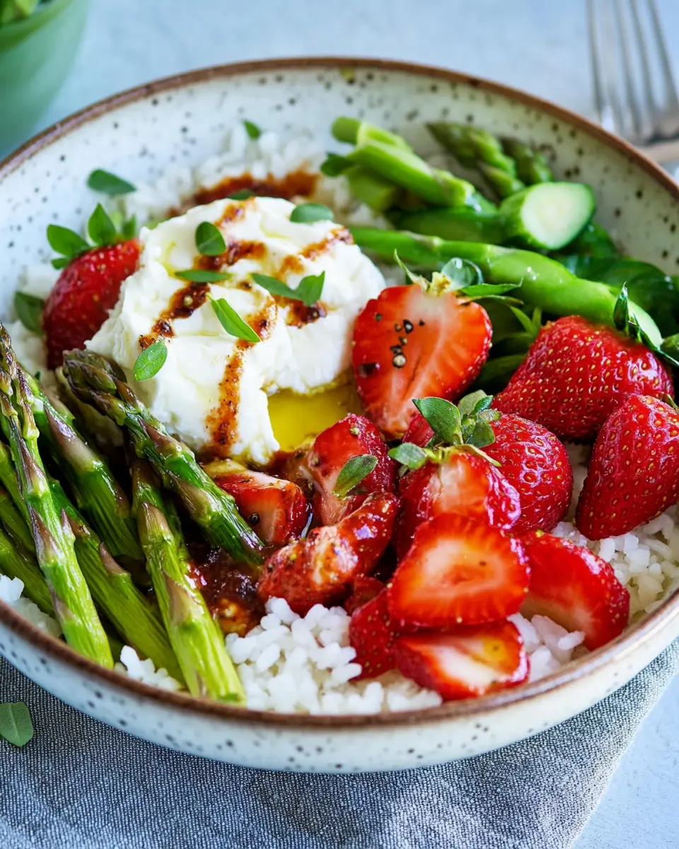 Spargel-Reis-Bowl mit Erdbeeren: Indulgent & Creamy Delight