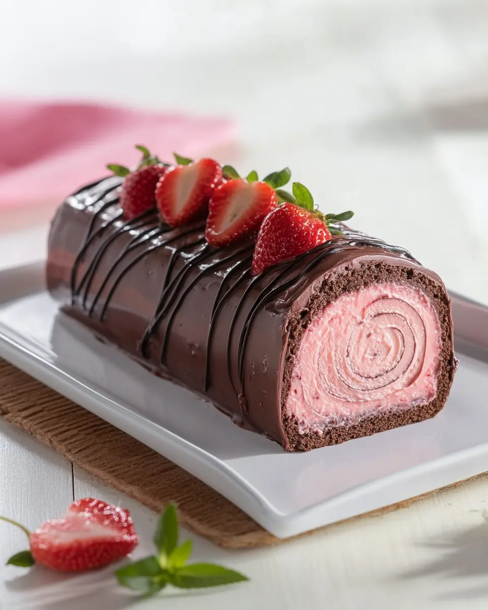 Yogurette Biskuitrolle: Irresistibly Choco-Strawberry Delight