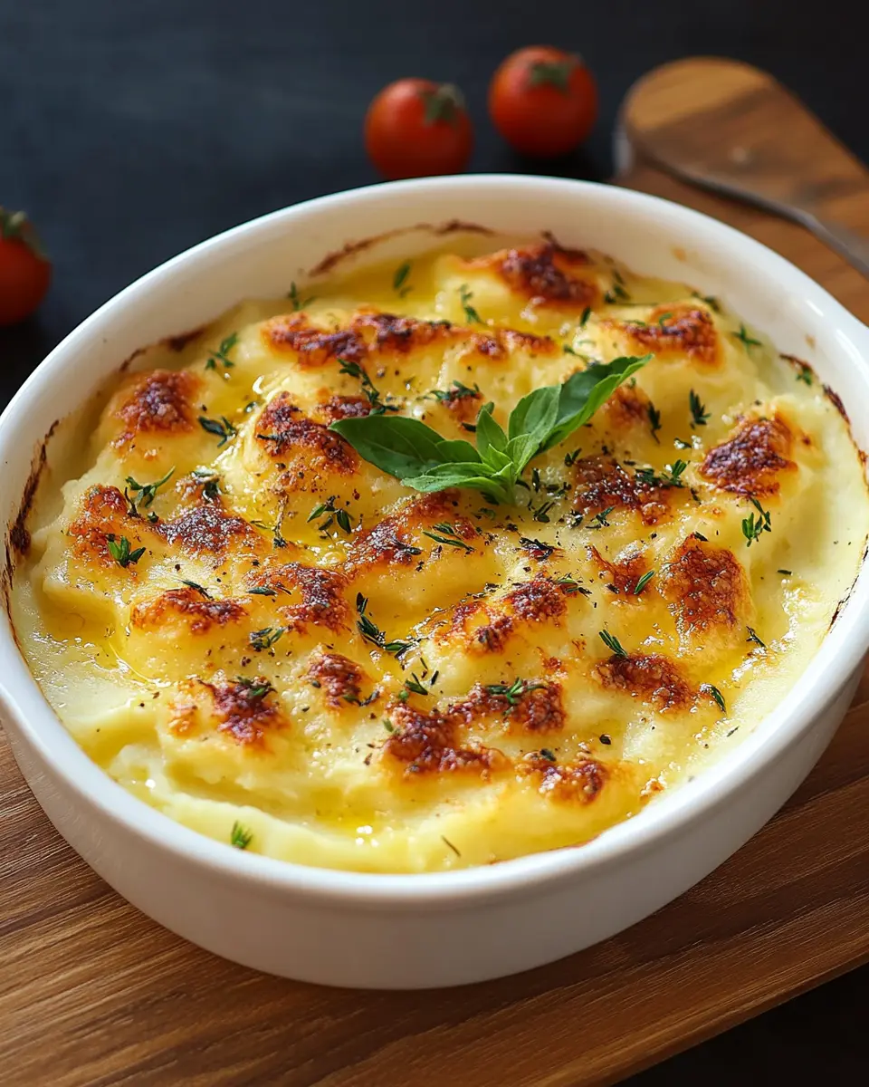 Kartoffelstampf mit Mozzarella überbacken: Indulgent Comfort Food