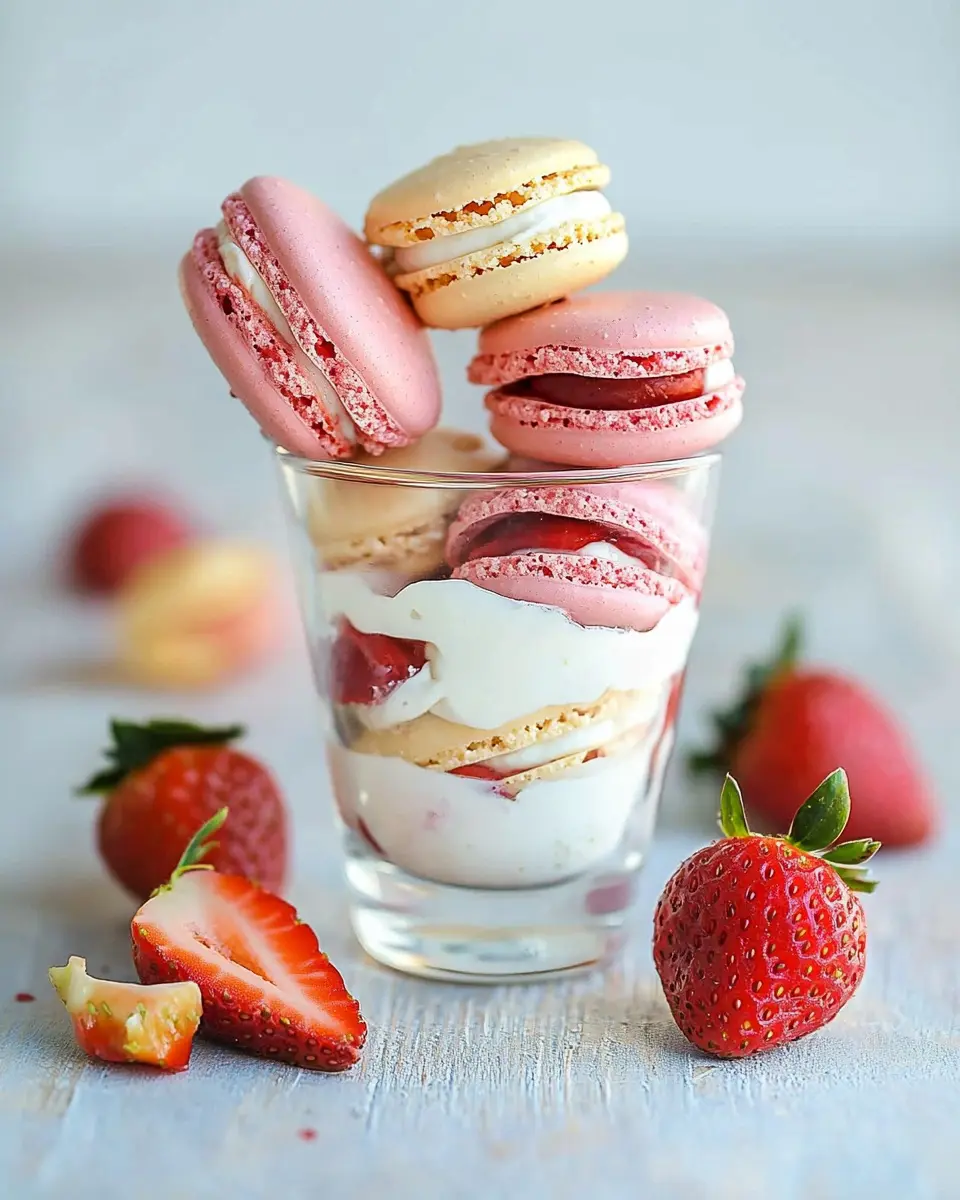 Macarons Becher mit Joghurt und Erdbeeren: Pure Bliss Await!