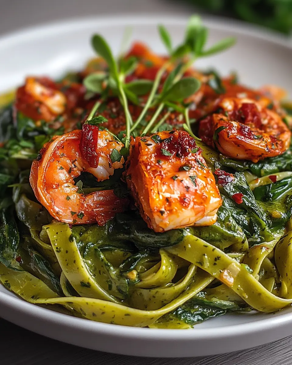 Pikante Flusskrebs-Soße auf Spinatpasta: A Bold Flavor Adventure
