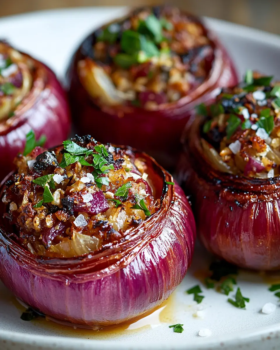 Knusprig geröstete gefüllte rote Zwiebeln: Das beste Comfort Food!