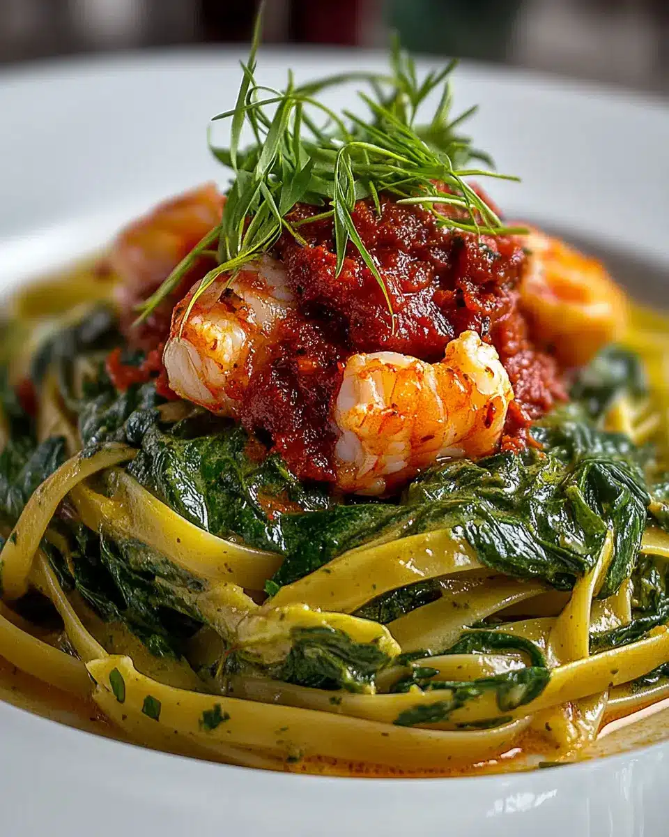 Pikante Flusskrebs-Soße auf Spinatpasta: A Bold Flavor Adventure