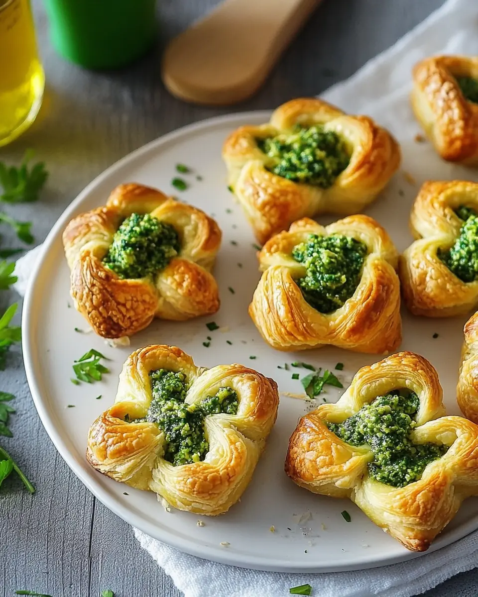 Blätterteig-Kleeblätter mit Bärlauch-Pesto: Irresistibly Fresh!